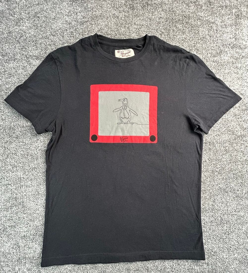 Original Penguin TV Screen Graphic T-Shirt Men's Small Black Tee - Picture 1 of 8